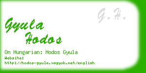 gyula hodos business card